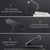 Lapalife LED Leselampe Akku Buchlampe Breites Licht, Klemmlampe mit 3 Farben & 10 Helligkeit, LED fest integriert, USB Aufladbar, Schwanenhals, Augenschonendes, für Nachtlesen ins Bett Bild 3