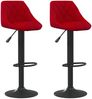 Barhocker DUKE höhenverstellbar 2er Set Weinrot Samt | Barstühle drehbar Küchenhocker Thekenhocker für Küche Hausbar Bild 2