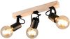 Deckenstrahler LYNAR 3-flammig aus Metall Schwarz mit Naturholz, Breite 42cm Bild 2