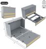 Bett Schrankbett 140x200 cm – umbaubares Plattformbett aus MDF und Kiefernholz mit großem Stauraum, Schublade und USB, Grau Bild 4