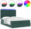 vidaXL Ottoman-Bett mit Matratzen & LEDs Dunkelgrün 140x200 cm Samt 3314399 Bild 5