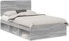 vidaXL Bettrahmen Graues Sonoma 120 x 200 cm Massives Kiefernholz 3412511 Bild 2