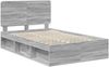 vidaXL Bettrahmen Graues Sonoma 120 x 200 cm Massives Kiefernholz 3412511 Bild 4