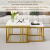Couchtisch-Set, MDF mit Hochglanz-Marmoroptik, 60x60x45 cm & 45x45x40 cm, weiß Bild 5