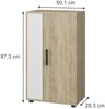Kommode Berno Sonoma/Weiß 50.1 x 87.3 cm mit 2 Fächern Vicco Bild 2