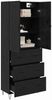 vidaXL Highboard 2 Stück Schwarz Eichen-Optik Ingenieurholz und Glas 3416232 Bild 3
