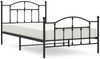 vidaXL Bettgestell mit Kopf- und Fußteil Metall Schwarz 100x200 cm 353452 Bild 2