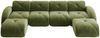 Modulsofa 76cm×358cm×171cm in Grün aus Chenille – rahmenloses Sofa mit flexiblem Modulsystem Bild 5