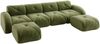 Modulsofa 76cm×358cm×171cm in Grün aus Chenille – rahmenloses Sofa mit flexiblem Modulsystem Bild 3