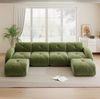 Modulsofa 76cm×358cm×171cm in Grün aus Chenille – rahmenloses Sofa mit flexiblem Modulsystem Bild 4