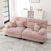 Ecksofa in Pink aus Chenille, modulares Sofa mit tiefem Sitz und Kissen,220x77x81 cm Bild 2