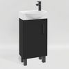 STAMAR Waschbeckenunterschrank Badmöbel Standschrank 40 cm mit Waschbecken Schwarz Armatur Matt Unterschrank stehend Keramik Siphon Set schmal schwarz Armatur Bild 1