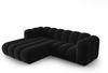Micadoni Modulares Ecksofa Lupine 3-Sitzer Links Samtstoff Salvador Schwarz Bild 2