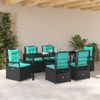 vidaXL Garten Essgruppe 7 pcs Schwarz Poly-Rattan 3381063 Bild 4