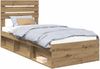 vidaXL Bettrahmen Kunsthandwerk Eiche 90 x 190 cm Massives Kiefernholz 3411470 Bild 2