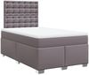 vidaXL Boxspringbett mit Matratze Grau 120x200 cm Kunstleder 3293018 Bild 3