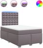vidaXL Boxspringbett mit Matratze Grau 120x200 cm Kunstleder 3293018 Bild 2