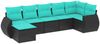 vidaXL 7-teiliges Gartensofa-Set mit Kissen, schwarzes Polyrattan 3221676 Bild 2