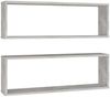 vidaXL Würfelregale 2 Stk. Betongrau 80x15x26,5 cm Holzwerkstoff 807118 Bild 2