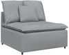 vidaXL Modulares Sofa mit Fußhocker Kissen Stoff Hellgrau 3321177 Bild 4
