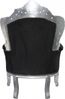 Casa Padrino Barock Sessel King Schwarz / Silber Glitzersteinen - Barock Wohnzimmermöbel Bild 2