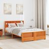 vidaXL Bettrahmen mit Kopfteil Wachsbraun 120 x 190 cm Holzwerkstoff 877247 Bild 3