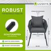 Juskys Rope Stühle 2er Set - Gartenstühle mit Seilgeflecht & Polster - wetterfester & bis 160 kg belastbar - Stahl mit Pulverbeschichtung - Dunkelgrau Bild 5