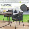 Juskys Rope Stühle 2er Set - Gartenstühle mit Seilgeflecht & Polster - wetterfester & bis 160 kg belastbar - Stahl mit Pulverbeschichtung - Dunkelgrau Bild 3
