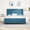 vidaXL Boxspringbett mit Kopfteil Blau 180 x 200 cm Samt 3342024 Bild 3