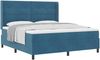 vidaXL Boxspringbett mit Kopfteil Blau 180 x 200 cm Samt 3342024 Bild 2