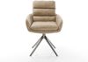 Drehstuhl Abelia-Flex mit Armlehnen Mikrofaser Beige Vintage Kreuzgestell breit Graphit 360° drehbar Wippfunktion Bild 2