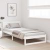 vidaXL Bettrahmen mit Kopfteil Weiß 75 x 190 cm Massives Kiefernholz 873299 Bild 3
