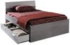 Doppelbett 2 Fächer 2 Schubladen aus weiß lackiertem Zementlaminat Bild 1