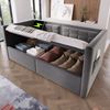Merax Daybett Hydraulisches Polsterbett 90x190cm mit USB & Type C, Schlafsofa Tagesbett mit Ablagefächer, Einzelbett Jugendbett, Samt, Grau Bild 2