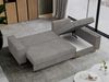 Mks Möbel 'Dorian L-Form' Ecksofa mit Bettkasten, 242 x 138 x 85 cm, Hellgrau, Cord Bild 5