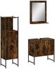 vidaXL 3-tlg. Badmöbel-Set Räuchereiche Holzwerkstoff 3214346 Bild 2