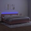 vidaXL Boxspringbett mit Matratze & LED Rosa 200x200 cm Samt 3134668 Bild 4