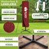 tillvex Sonnenschirm Rot Ø 300 cm Ampelschirm Gartenschirm Marktschirm Kurbel Balkon Alu Neigbar Bild 4
