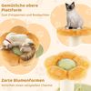 69 cm Blumen Katzenbaum mit Gepolstertem Plüsch-Sitzplatz Kleiner Kletterbaum Kratzbaum Gelb Bild 3