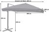 Mendler 'HWC-A96' Gastronomie-Ampelschirm mit Flap, Polyester, Creme, 3x4 m, Alu / Stahl, ohne Ständer, Drehbar Bild 2