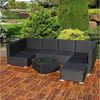 Feel2Home Garten-Essgruppe Gartensitzgruppe Terrassenmöbel Polyrattan Lounge versch. Farben, (Set, 1x Mehrteiliger Sofa 1x Ottomane 1x Tisch), Kissen inkl. Reißverschluss, daher abnehm- und waschbar Bild 3