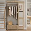 Merax Garderobenschrank mit Spiegel und Offener Kleiderständer, 115,5×38,5×194,5cm (1-St) Kompaktgarderobe mit Schublade & 2 Türen für Schlafzimmer und Flur Bild 3
