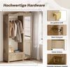 Merax Garderobenschrank mit Spiegel und Offener Kleiderständer, 115,5×38,5×194,5cm (1-St) Kompaktgarderobe mit Schublade & 2 Türen für Schlafzimmer und Flur Bild 4