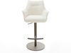 Barstuhl Alja-Flex Bouclé Soft Beige Drehfuß höhenverstellbar Metall Titanfarben Taschenfederkern Bild 2
