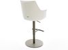 Barstuhl Alja-Flex Bouclé Soft Beige Drehfuß höhenverstellbar Metall Titanfarben Taschenfederkern Bild 5