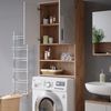 Waschmaschinenschrank Irma Weiß Hochglanz/Goldkraft Eiche 64 x 190.5 cm Vicco Bild 5