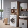 Waschmaschinenschrank Irma Weiß Hochglanz/Goldkraft Eiche 64 x 190.5 cm Vicco Bild 4
