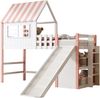 Kinderbett 90x200 cm mit Rutsche und Leiter – Hochbett aus Massivholz und MDF in Rosa Bild 4