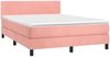 vidaXL Boxspringbett mit Matratze Rosa 140x200 cm Samt 3141190 Bild 3