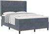 vidaXL Boxspringbett mit Matratze Dunkelgrau 140 x 190 cm Samt 3342003 Bild 2